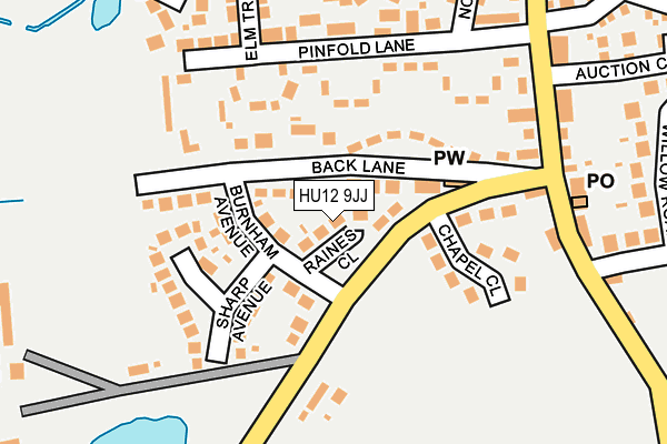 HU12 9JJ map - OS OpenMap – Local (Ordnance Survey)