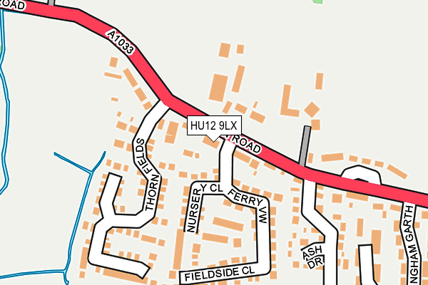 HU12 9LX map - OS OpenMap – Local (Ordnance Survey) HU12 9LX map - OS OpenMap – Local (Ordnance Survey)