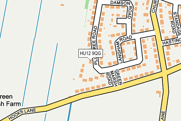 HU12 9QG map - OS OpenMap – Local (Ordnance Survey)