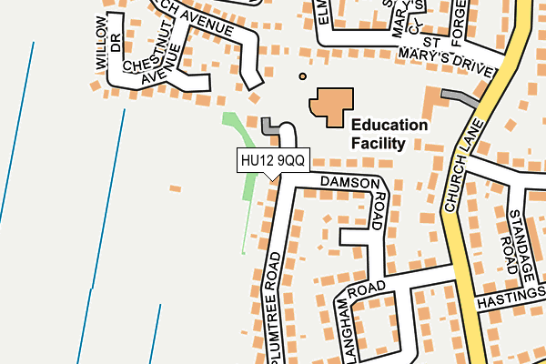 HU12 9QQ map - OS OpenMap – Local (Ordnance Survey)