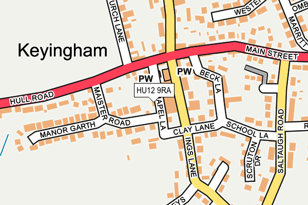 HU12 9RA map - OS OpenMap – Local (Ordnance Survey) HU12 9RA map - OS OpenMap – Local (Ordnance Survey)