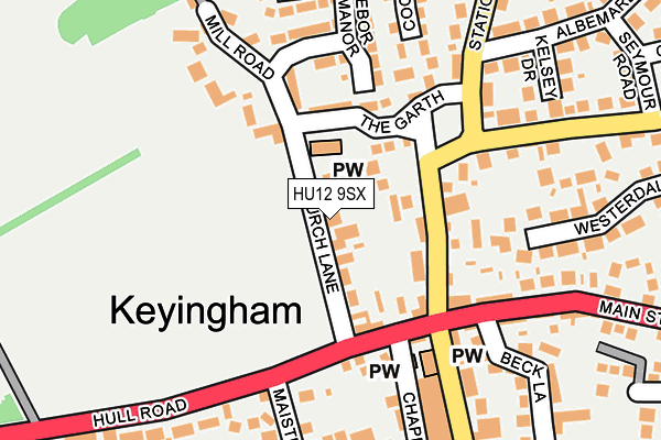 HU12 9SX map - OS OpenMap – Local (Ordnance Survey) HU12 9SX map - OS OpenMap – Local (Ordnance Survey)