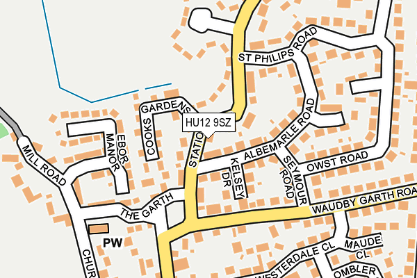 HU12 9SZ map - OS OpenMap – Local (Ordnance Survey) HU12 9SZ map - OS OpenMap – Local (Ordnance Survey)