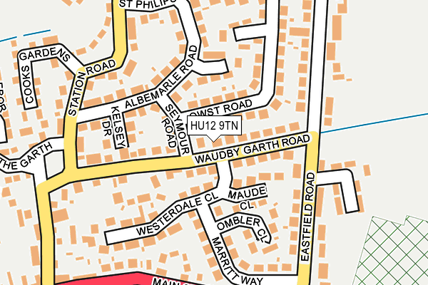 HU12 9TN map - OS OpenMap – Local (Ordnance Survey) HU12 9TN map - OS OpenMap – Local (Ordnance Survey)