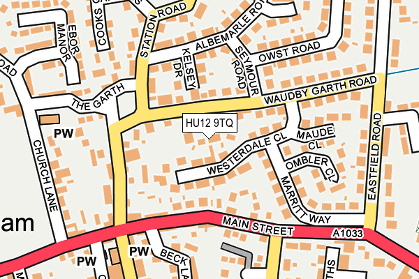 HU12 9TQ map - OS OpenMap – Local (Ordnance Survey) HU12 9TQ map - OS OpenMap – Local (Ordnance Survey)