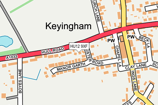 HU12 9XF map - OS OpenMap – Local (Ordnance Survey) HU12 9XF map - OS OpenMap – Local (Ordnance Survey)