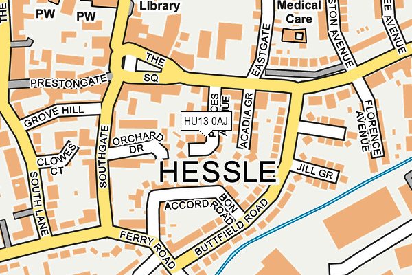 HU13 0AJ map - OS OpenMap – Local (Ordnance Survey)