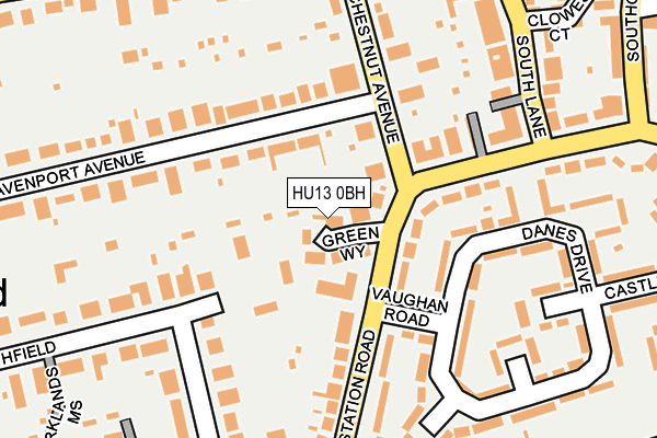 HU13 0BH map - OS OpenMap – Local (Ordnance Survey) HU13 0BH map - OS OpenMap – Local (Ordnance Survey)