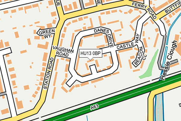 HU13 0BP map - OS OpenMap – Local (Ordnance Survey)