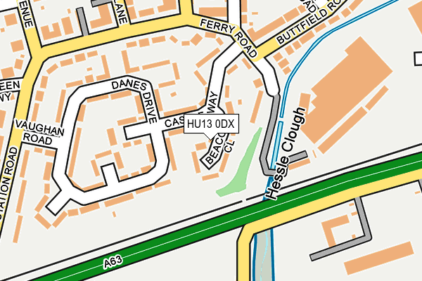 HU13 0DX map - OS OpenMap – Local (Ordnance Survey)