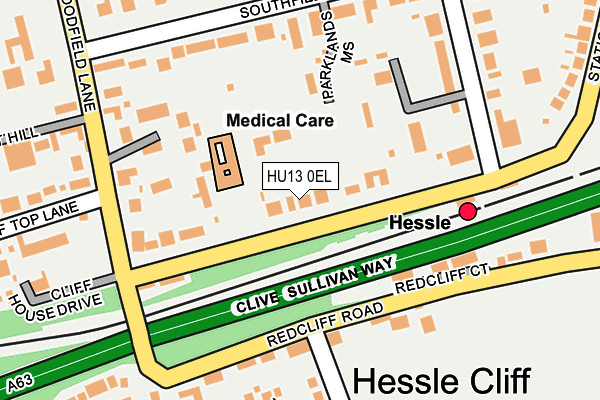 HU13 0EL map - OS OpenMap – Local (Ordnance Survey)