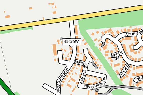 HU13 0FG map - OS OpenMap – Local (Ordnance Survey) HU13 0FG map - OS OpenMap – Local (Ordnance Survey)