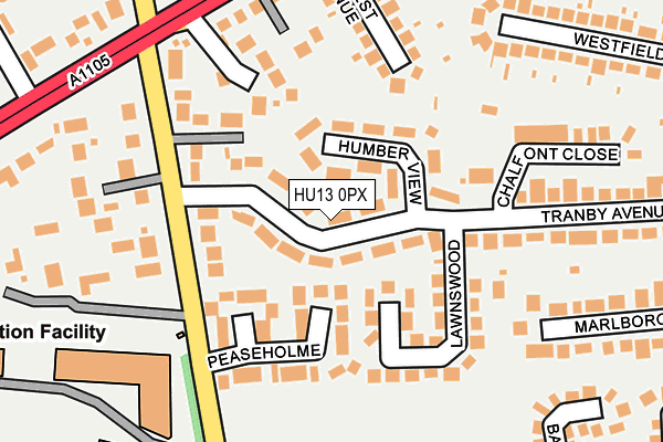 HU13 0PX map - OS OpenMap – Local (Ordnance Survey) HU13 0PX map - OS OpenMap – Local (Ordnance Survey)