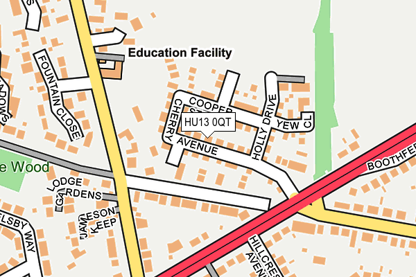 HU13 0QT map - OS OpenMap – Local (Ordnance Survey) HU13 0QT map - OS OpenMap – Local (Ordnance Survey)