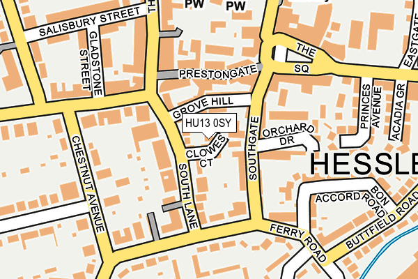 HU13 0SY map - OS OpenMap – Local (Ordnance Survey) HU13 0SY map - OS OpenMap – Local (Ordnance Survey)