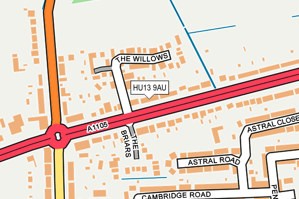 HU13 9AU map - OS OpenMap – Local (Ordnance Survey) HU13 9AU map - OS OpenMap – Local (Ordnance Survey)
