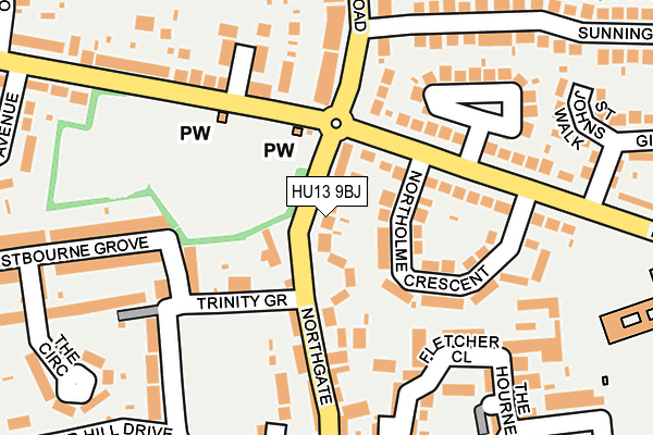 HU13 9BJ map - OS OpenMap – Local (Ordnance Survey) HU13 9BJ map - OS OpenMap – Local (Ordnance Survey)