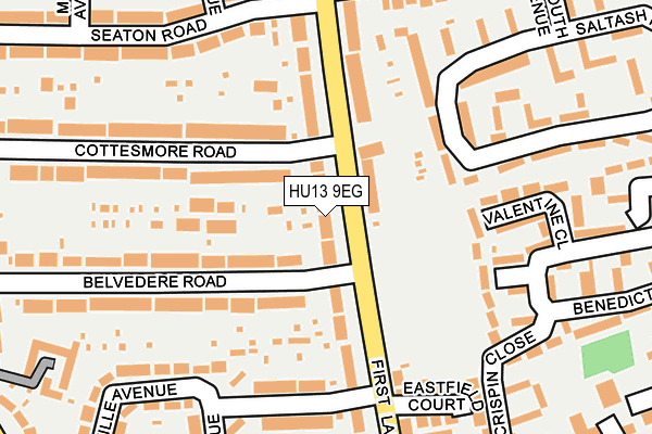 HU13 9EG map - OS OpenMap – Local (Ordnance Survey) HU13 9EG map - OS OpenMap – Local (Ordnance Survey)