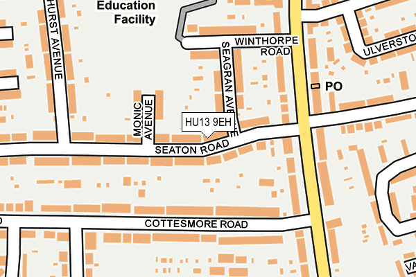 HU13 9EH map - OS OpenMap – Local (Ordnance Survey)
