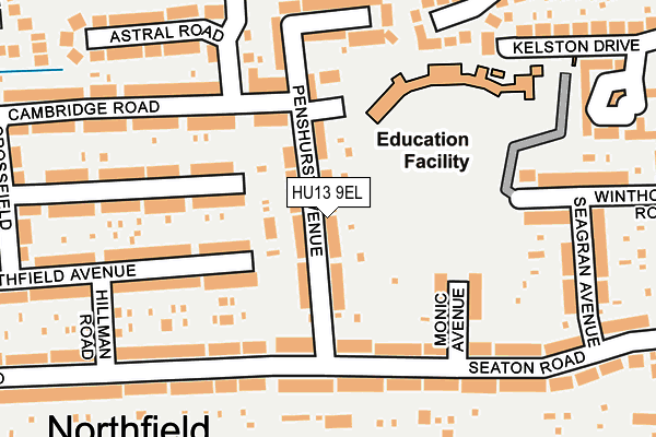 HU13 9EL map - OS OpenMap – Local (Ordnance Survey) HU13 9EL map - OS OpenMap – Local (Ordnance Survey)