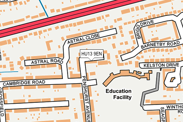 HU13 9EN map - OS OpenMap – Local (Ordnance Survey) HU13 9EN map - OS OpenMap – Local (Ordnance Survey)