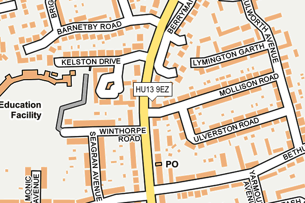 HU13 9EZ map - OS OpenMap – Local (Ordnance Survey) HU13 9EZ map - OS OpenMap – Local (Ordnance Survey)