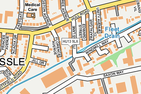 HU13 9LX map - OS OpenMap – Local (Ordnance Survey) HU13 9LX map - OS OpenMap – Local (Ordnance Survey)