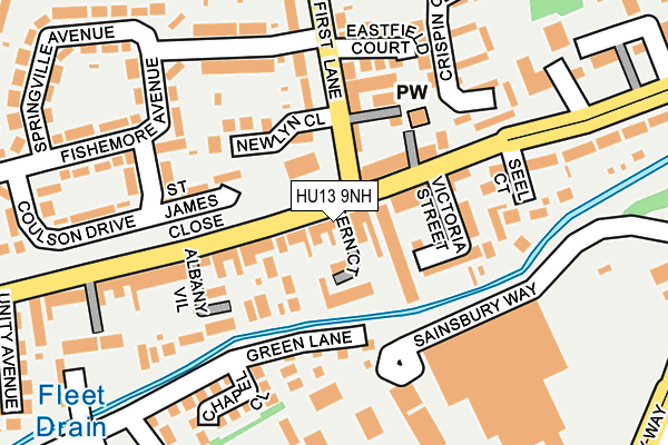 HU13 9NH map - OS OpenMap – Local (Ordnance Survey) HU13 9NH map - OS OpenMap – Local (Ordnance Survey)