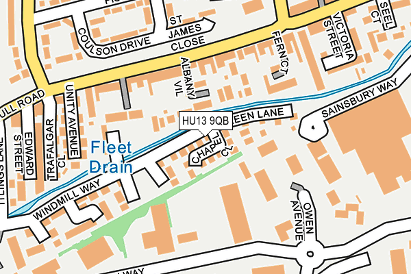 HU13 9QB map - OS OpenMap – Local (Ordnance Survey) HU13 9QB map - OS OpenMap – Local (Ordnance Survey)