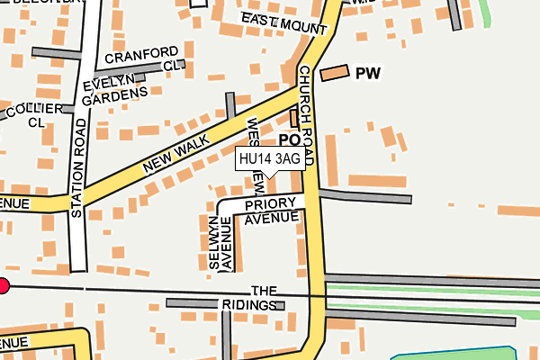 HU14 3AG map - OS OpenMap – Local (Ordnance Survey) HU14 3AG map - OS OpenMap – Local (Ordnance Survey)