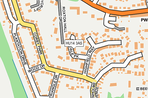 HU14 3AS map - OS OpenMap – Local (Ordnance Survey) HU14 3AS map - OS OpenMap – Local (Ordnance Survey)