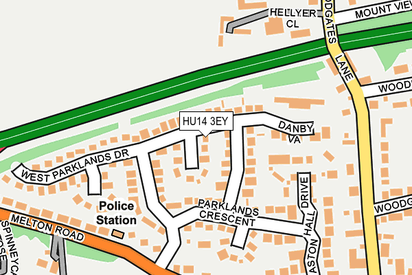 HU14 3EY map - OS OpenMap – Local (Ordnance Survey) HU14 3EY map - OS OpenMap – Local (Ordnance Survey)