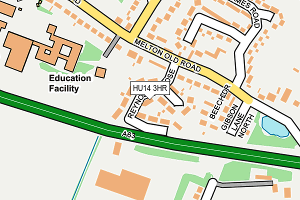 HU14 3HR map - OS OpenMap – Local (Ordnance Survey)