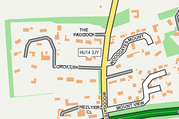 HU14 3JY map - OS OpenMap – Local (Ordnance Survey)