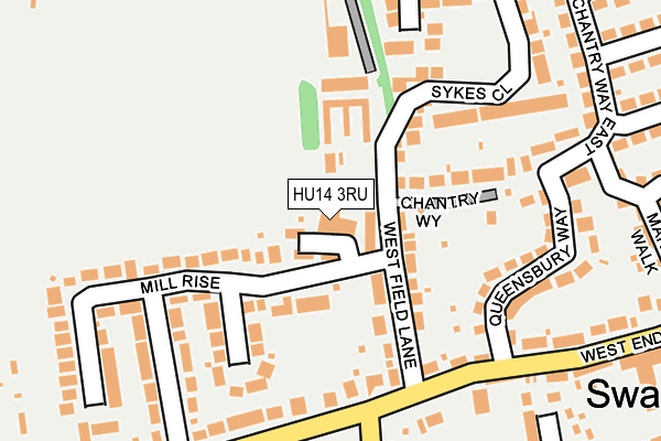 HU14 3RU map - OS OpenMap – Local (Ordnance Survey) HU14 3RU map - OS OpenMap – Local (Ordnance Survey)