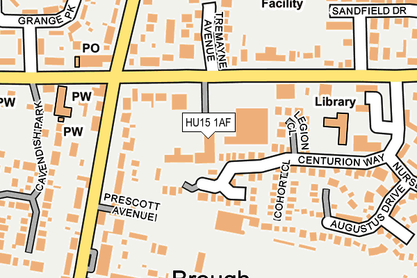 HU15 1AF map - OS OpenMap – Local (Ordnance Survey) HU15 1AF map - OS OpenMap – Local (Ordnance Survey)