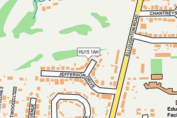 HU15 1AH map - OS OpenMap – Local (Ordnance Survey) HU15 1AH map - OS OpenMap – Local (Ordnance Survey)