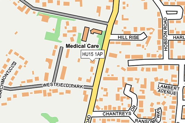 HU15 1AP map - OS OpenMap – Local (Ordnance Survey) HU15 1AP map - OS OpenMap – Local (Ordnance Survey)