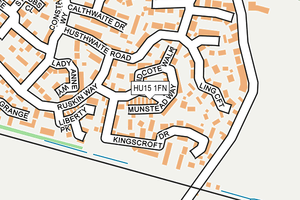 HU15 1FN map - OS OpenMap – Local (Ordnance Survey) HU15 1FN map - OS OpenMap – Local (Ordnance Survey)