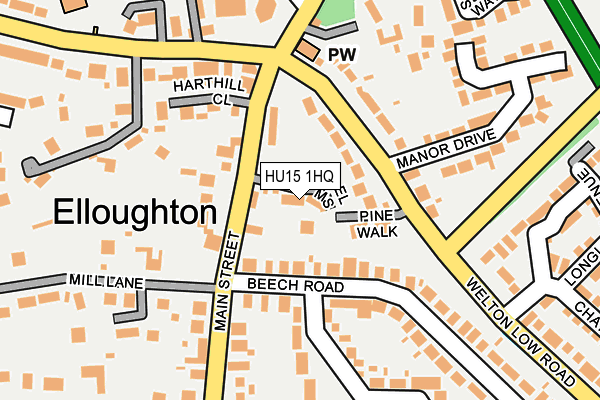 HU15 1HQ map - OS OpenMap – Local (Ordnance Survey)