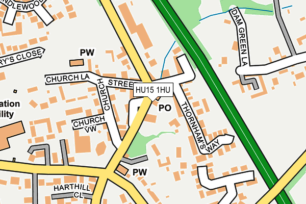 HU15 1HU map - OS OpenMap – Local (Ordnance Survey)