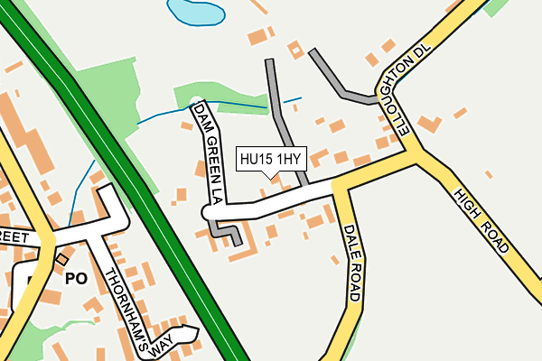 HU15 1HY map - OS OpenMap – Local (Ordnance Survey) HU15 1HY map - OS OpenMap – Local (Ordnance Survey)