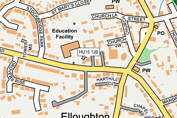 HU15 1JB map - OS OpenMap – Local (Ordnance Survey) HU15 1JB map - OS OpenMap – Local (Ordnance Survey)