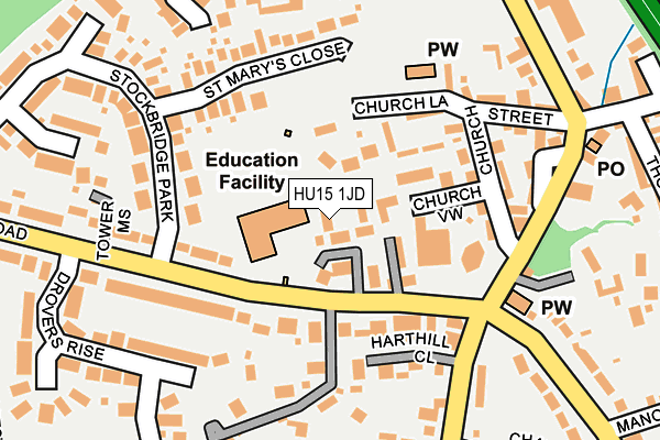 HU15 1JD map - OS OpenMap – Local (Ordnance Survey) HU15 1JD map - OS OpenMap – Local (Ordnance Survey)