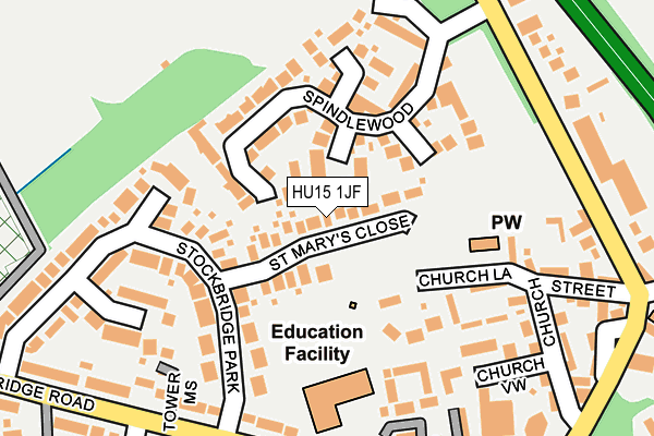 HU15 1JF map - OS OpenMap – Local (Ordnance Survey) HU15 1JF map - OS OpenMap – Local (Ordnance Survey)