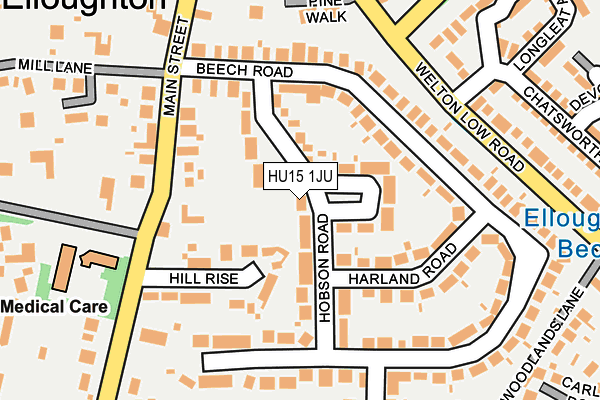 HU15 1JU map - OS OpenMap – Local (Ordnance Survey) HU15 1JU map - OS OpenMap – Local (Ordnance Survey)