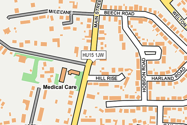 HU15 1JW map - OS OpenMap – Local (Ordnance Survey) HU15 1JW map - OS OpenMap – Local (Ordnance Survey)