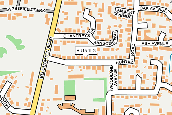 HU15 1LG map - OS OpenMap – Local (Ordnance Survey) HU15 1LG map - OS OpenMap – Local (Ordnance Survey)