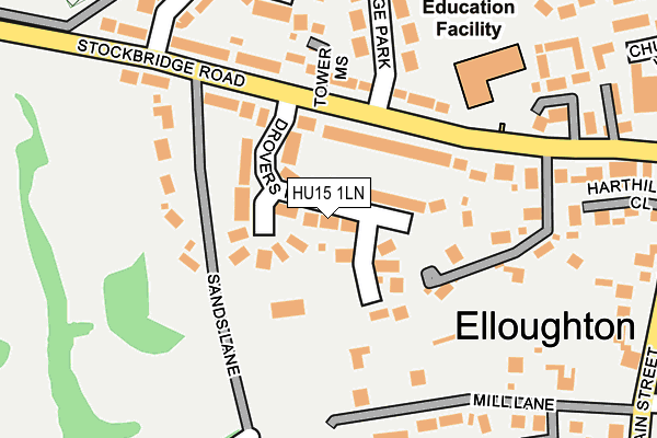 HU15 1LN map - OS OpenMap – Local (Ordnance Survey) HU15 1LN map - OS OpenMap – Local (Ordnance Survey)