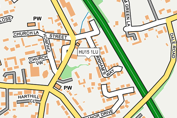 HU15 1LU map - OS OpenMap – Local (Ordnance Survey) HU15 1LU map - OS OpenMap – Local (Ordnance Survey)